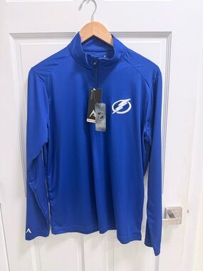 Antigua Royal Blue Tampa Bay Lightning Quarter-Zip Pullover